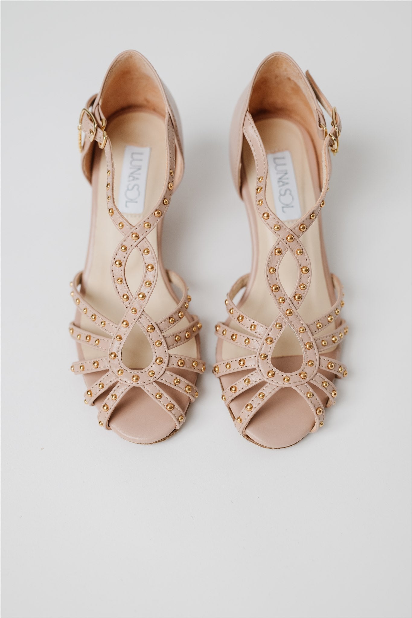 Blush Nude Grommet Dance Shoe – Suede or Street Sole | LunaSol