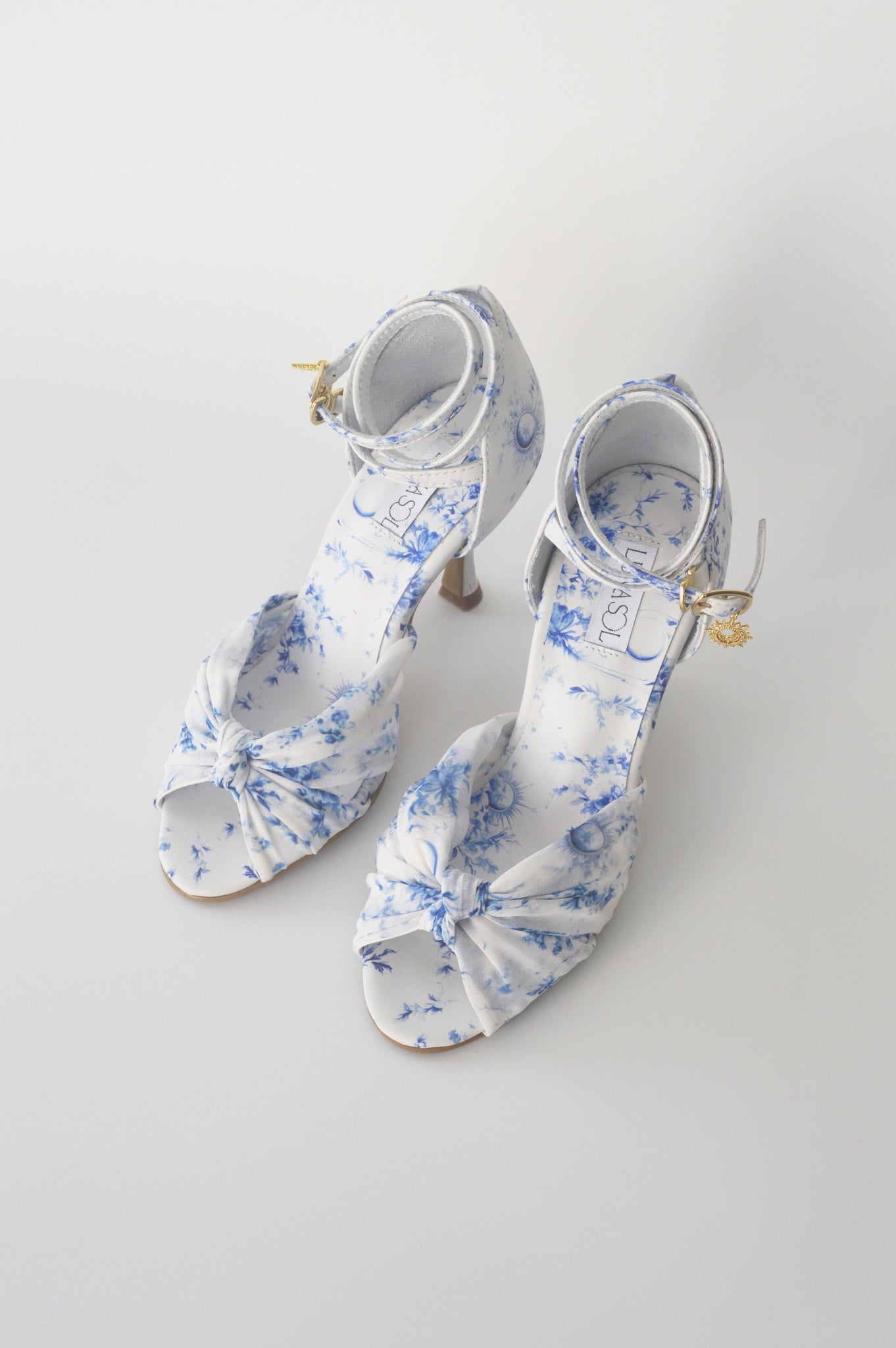 Blue and White Floral Chiffon Latin