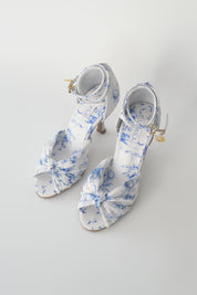 Blue and White Floral Chiffon Latin