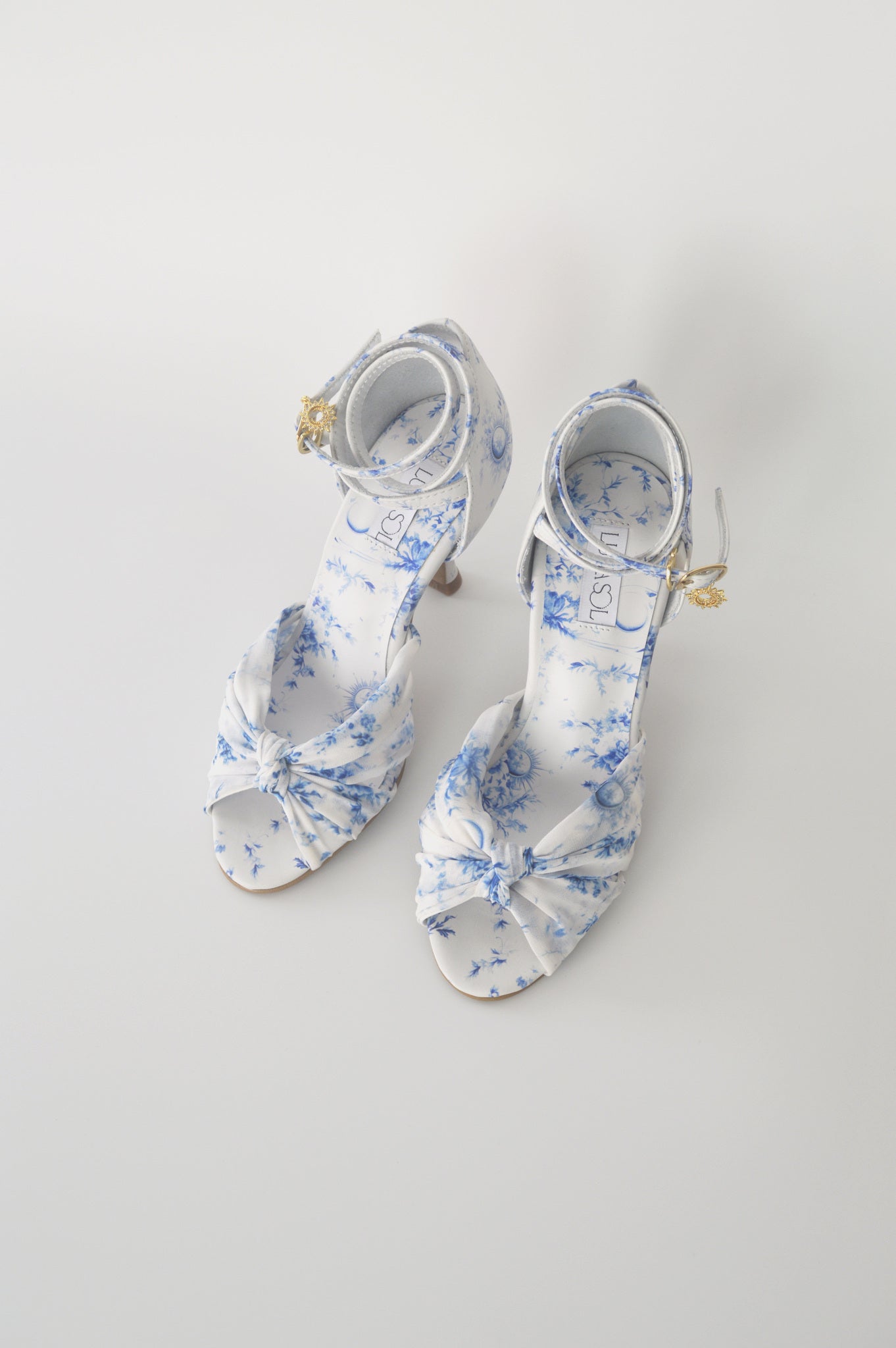 Blue and White Floral Chiffon Latin