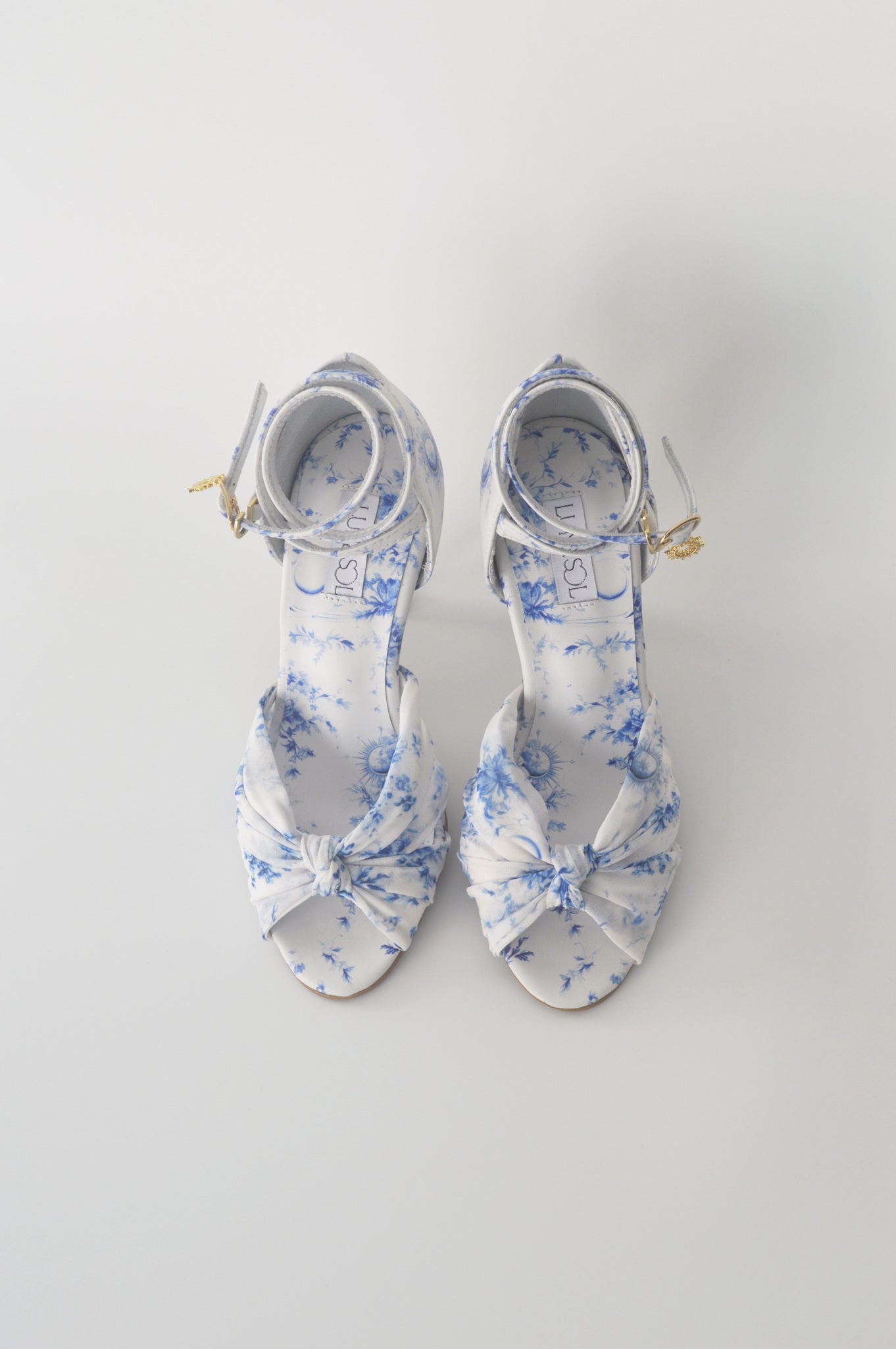 Blue and White Floral Chiffon Latin