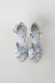 Blue and White Floral Chiffon Latin