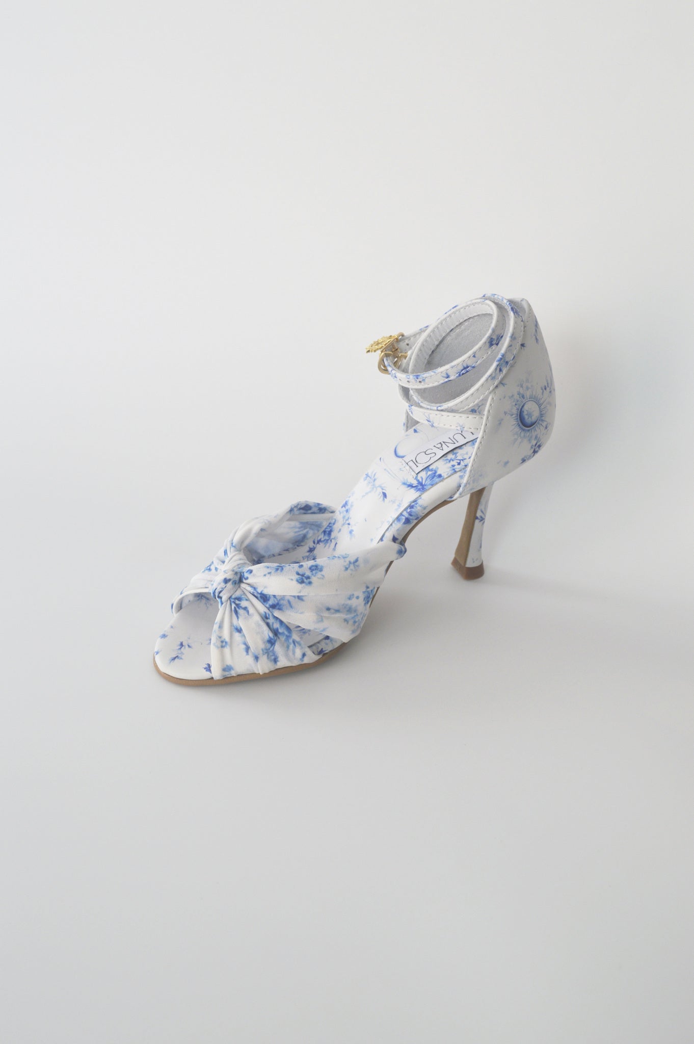 Blue and White Floral Chiffon Latin