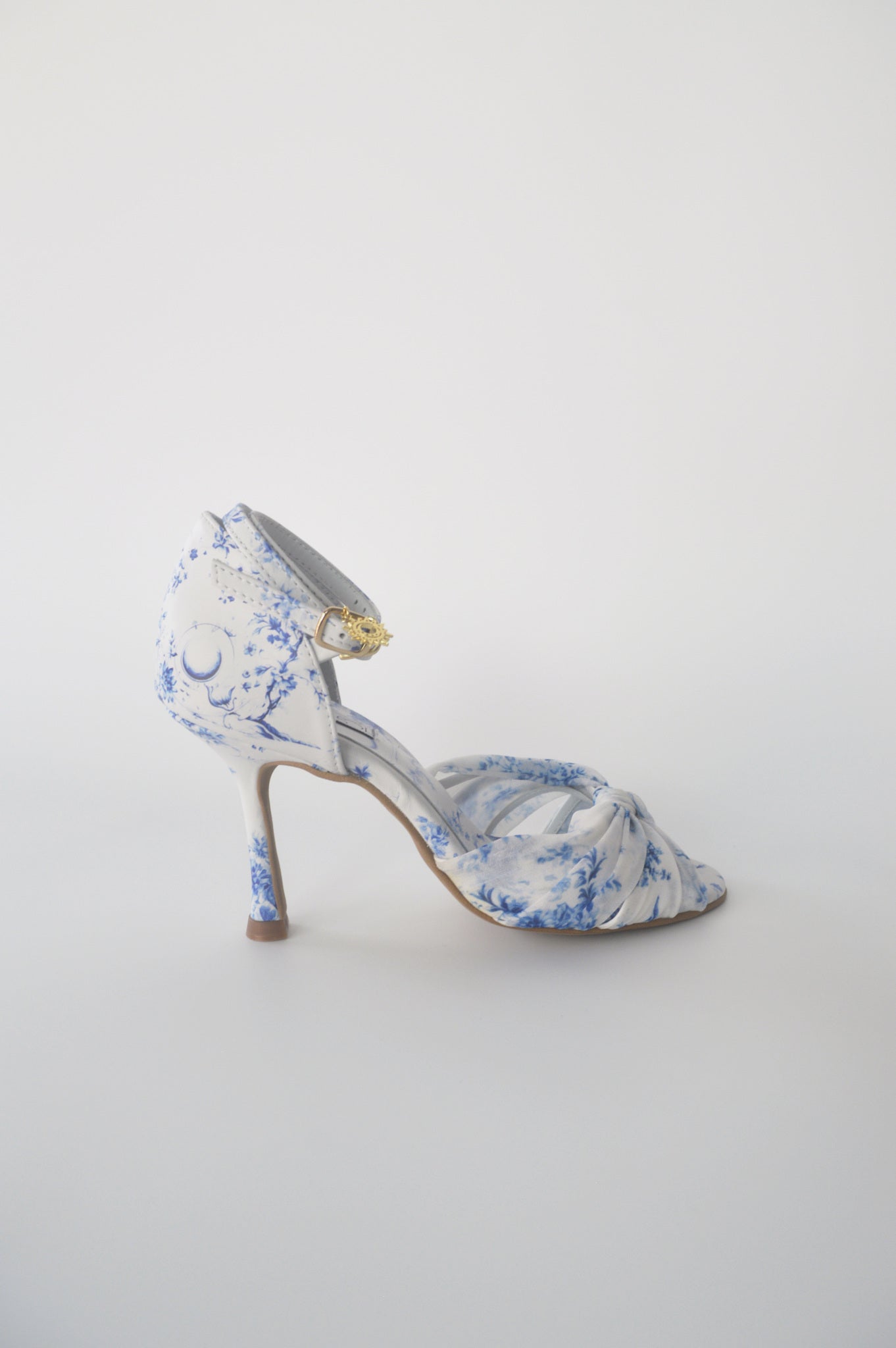 Blue and White Floral Chiffon Latin