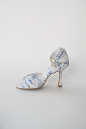 Blue and White Floral Chiffon Latin