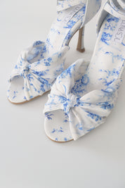 Blue and White Floral Chiffon Latin