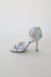 Blue and White Floral Chiffon Latin