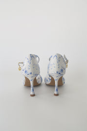Blue and White Floral Chiffon Latin