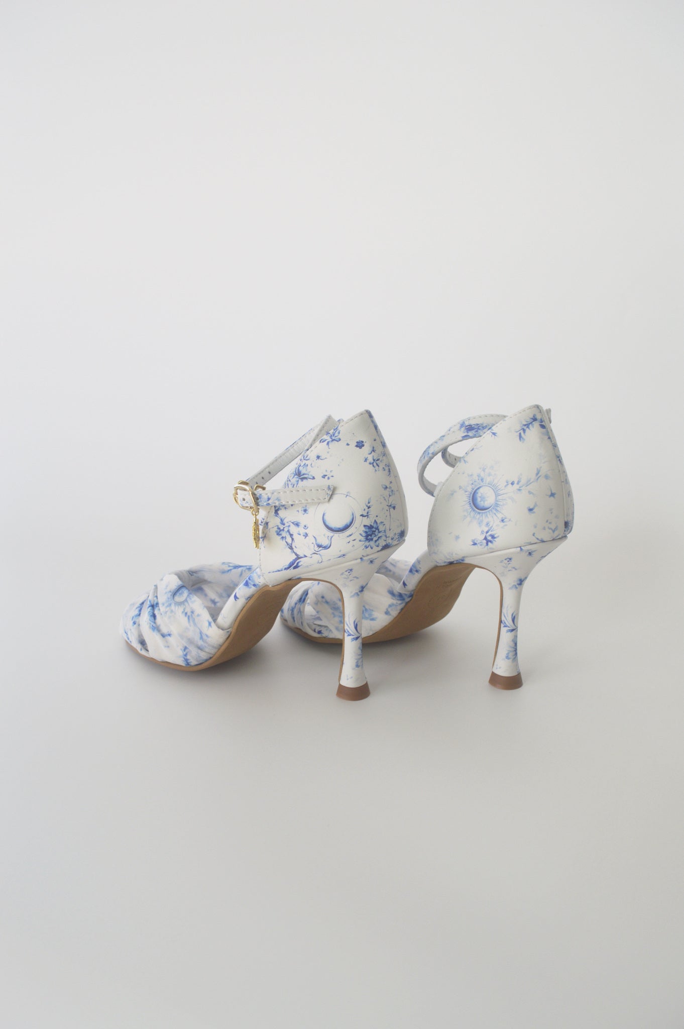 Blue and White Floral Chiffon Latin
