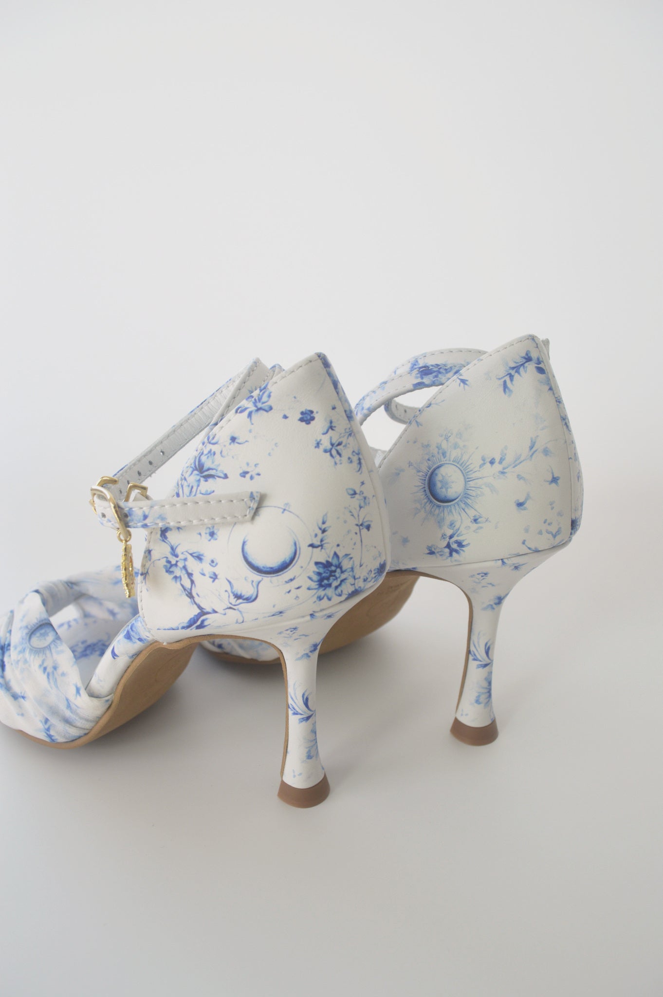 Blue and White Floral Chiffon Latin