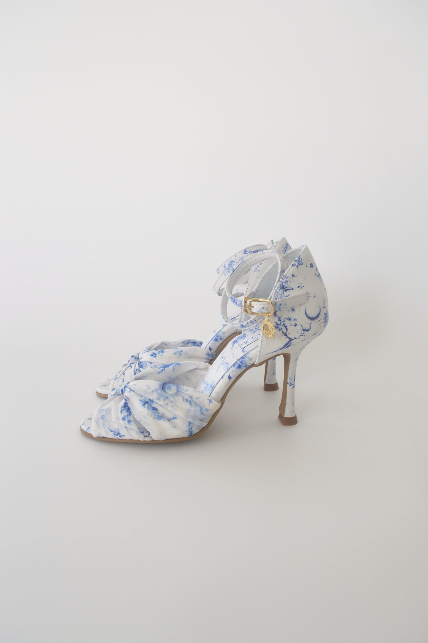 Blue and White Floral Chiffon Latin