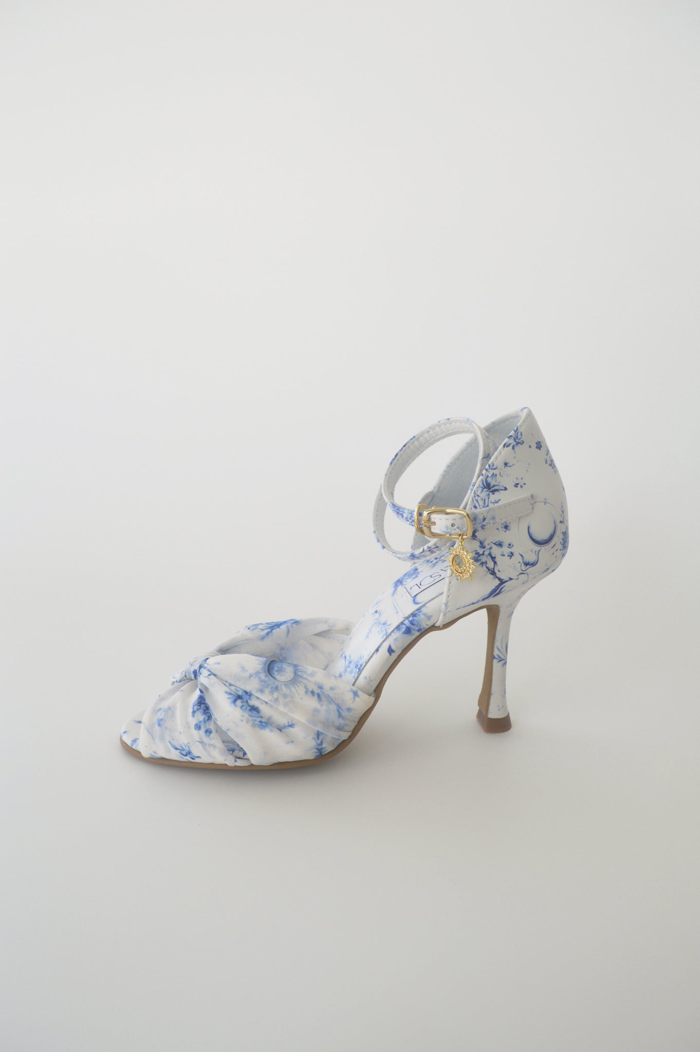 Blue and White Floral Chiffon Latin