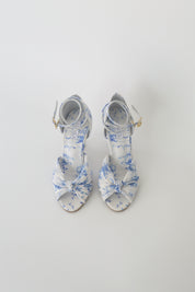 Blue and White Floral Chiffon Latin