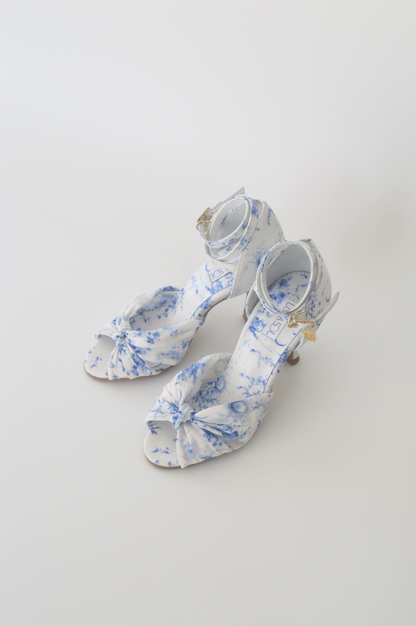 Blue and White Floral Chiffon Latin