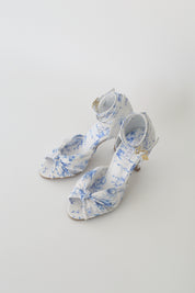 Blue and White Floral Chiffon Latin