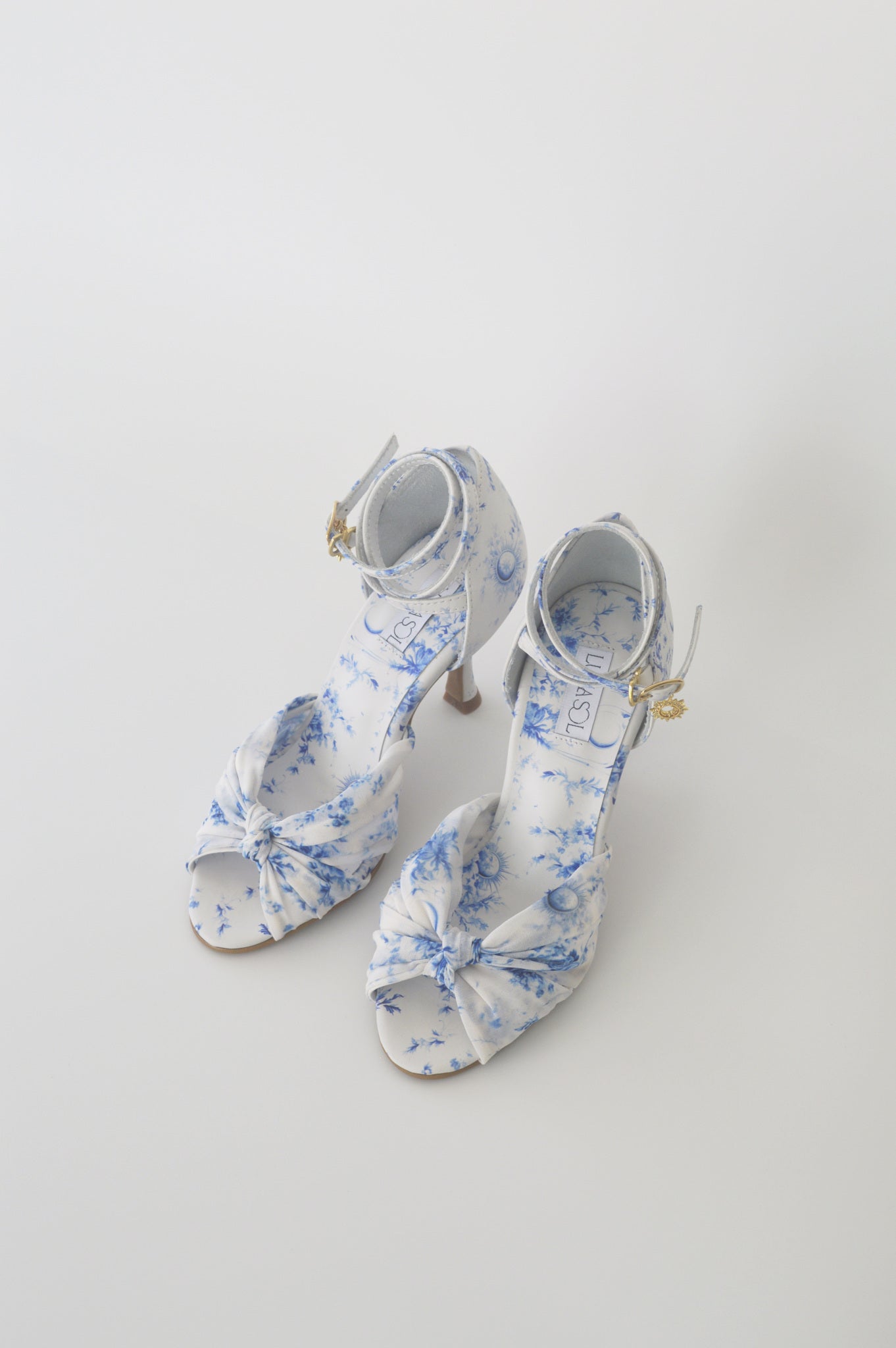 Blue and White Floral Chiffon Latin