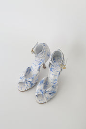 Blue and White Floral Chiffon Latin