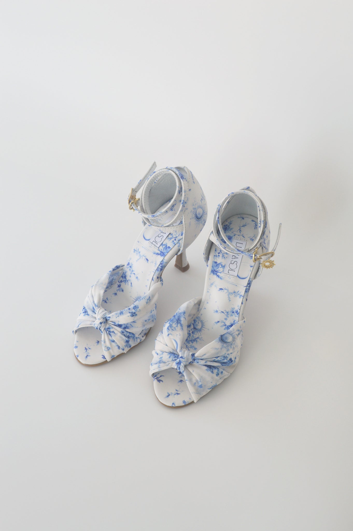 Blue and White Floral Chiffon Latin