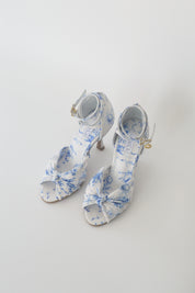 Blue and White Floral Chiffon Latin