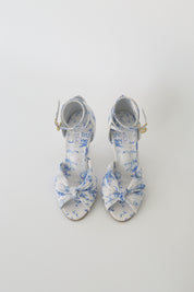 Blue and White Floral Chiffon Latin