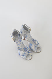 Blue and White Floral Chiffon Latin