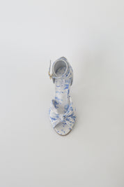 Blue and White Floral Chiffon Latin