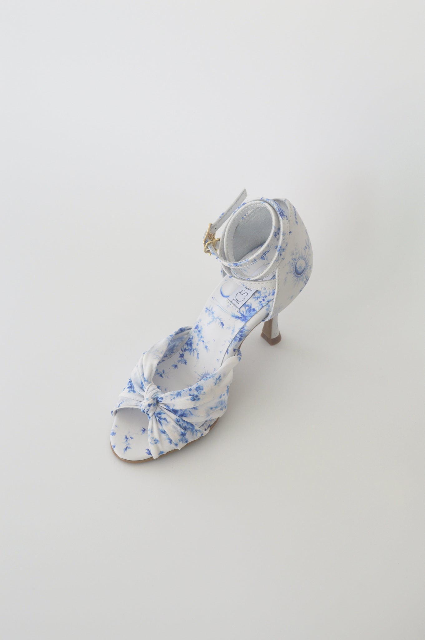 Blue and White Floral Chiffon Latin
