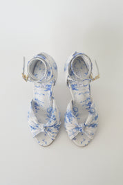 Blue and White Floral Chiffon Latin
