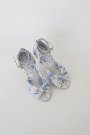 Blue and White Floral Chiffon Latin