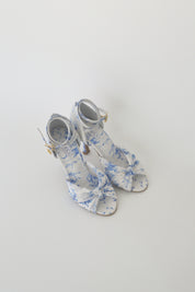 Blue and White Floral Chiffon Latin