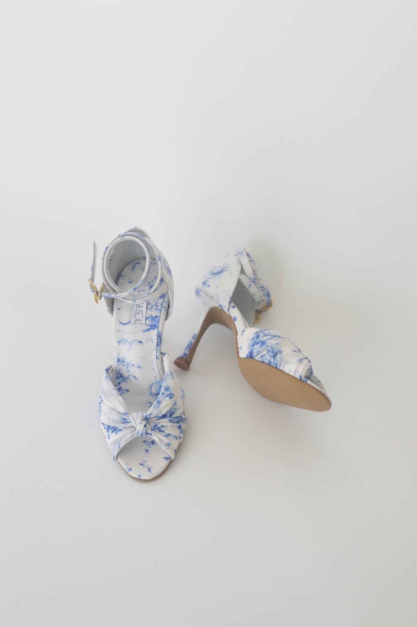 Blue and White Floral Chiffon Latin