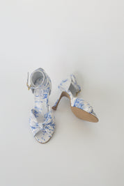 Blue and White Floral Chiffon Latin