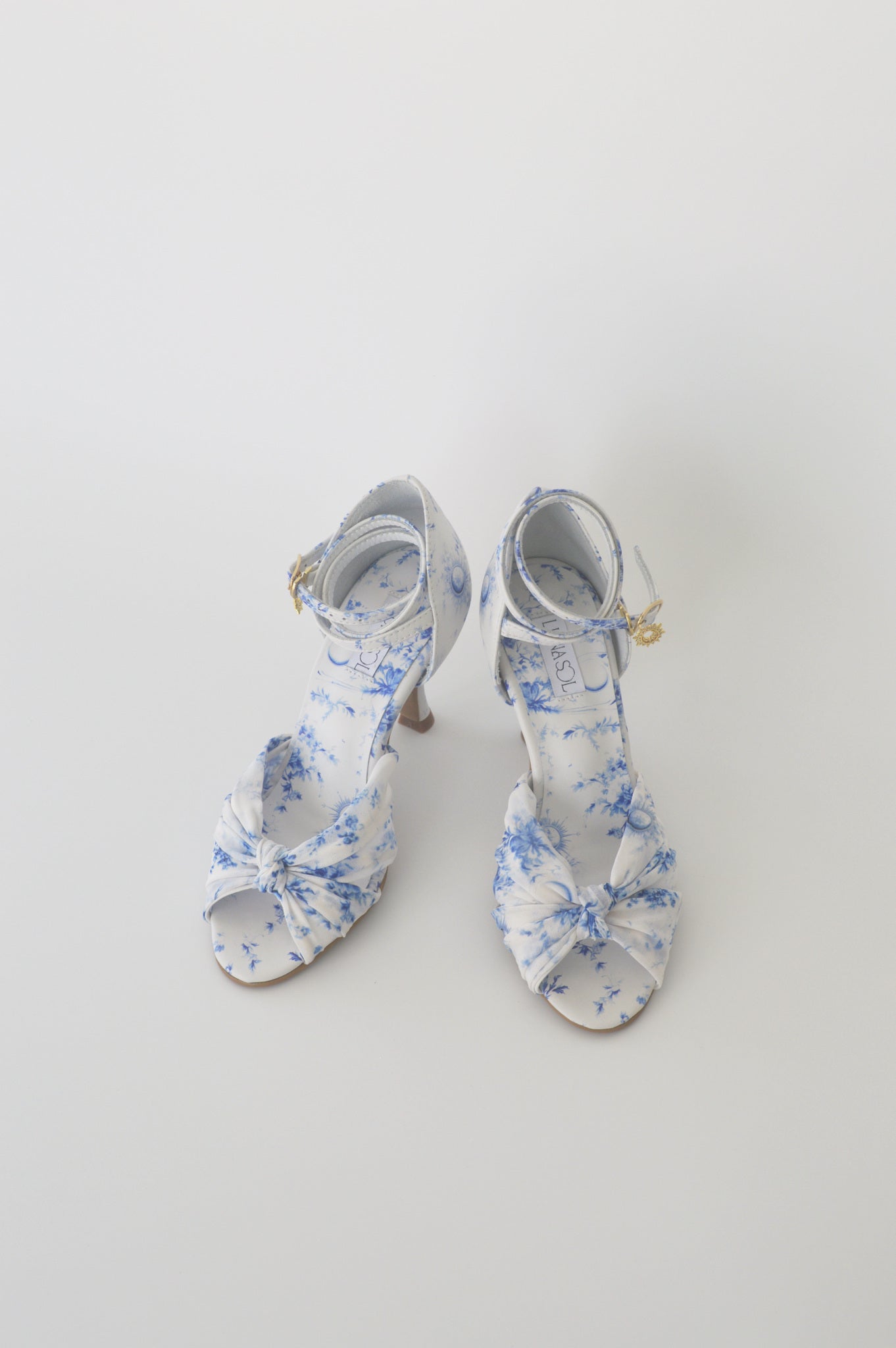 Blue and White Floral Chiffon Latin