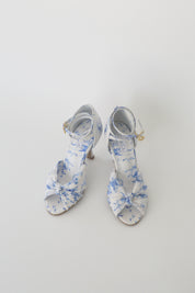 Blue and White Floral Chiffon Latin
