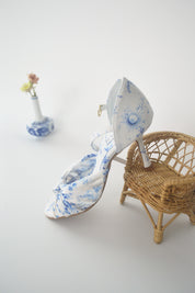 Blue and White Floral Chiffon Latin