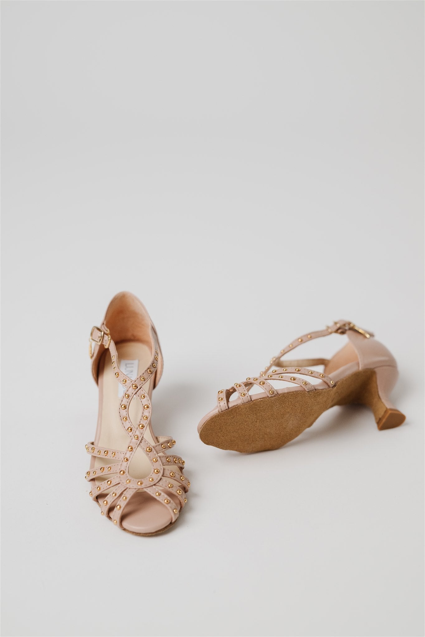 Blush Nude Grommet Dance Shoe – Suede or Street Sole | LunaSol
