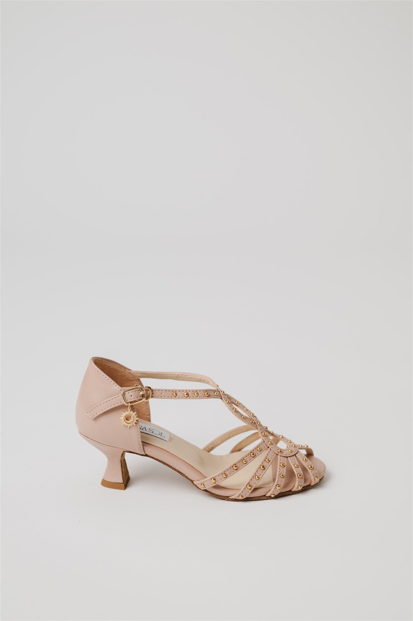Blush Nude Grommet Dance Shoe – Suede or Street Sole | LunaSol